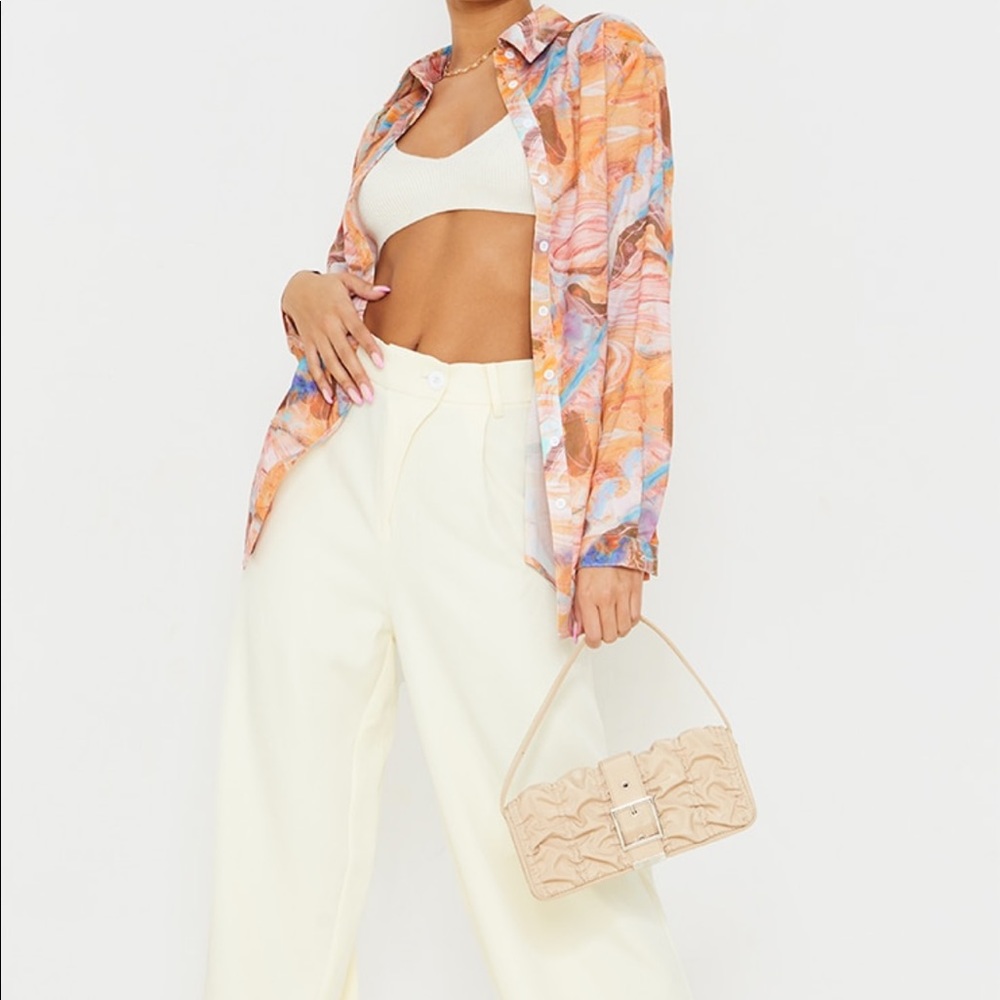 🧡Oversized Tie dye brown multi -color top